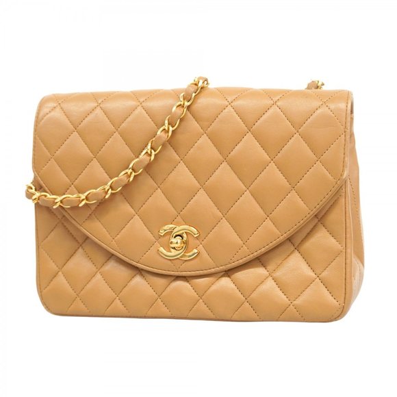 CHANEL Cream Lambskin Leather Shoulder Bag - Picture 1 of 14